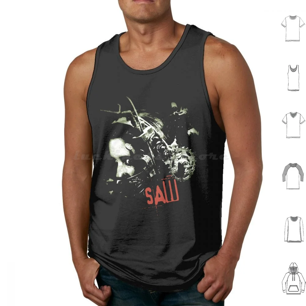 

Vintage Saw Movie Tank Tops Print Cotton Saw Saw Movie Jigsaw Amanda Young Billy Horror Movie Scary Movie Saw X Saw 4 Saw
