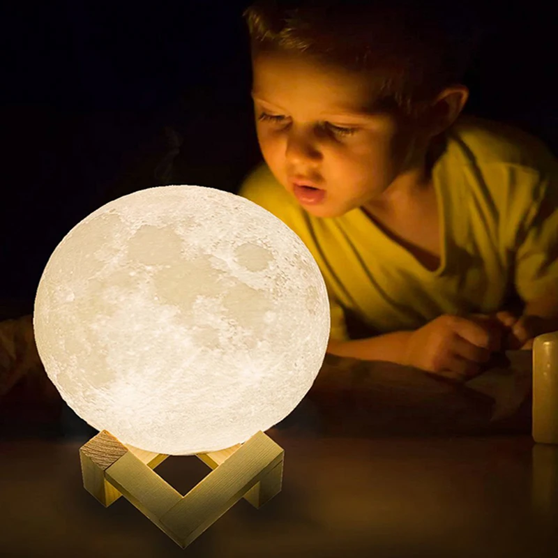 LED Moon Lamp Nightlight Fairy Table Bedroom Bedside Cute Birthday Touch Decoration Christmas Gifts Kids Night Lights For Room