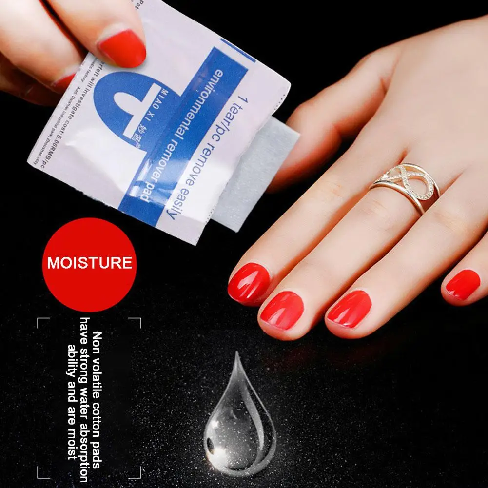 Dissolvant de vernis à ongles en gel acrylique, 50 pièces, tampons de nettoyage, capuchon de trempage, outil de manucure, feuilles rondes