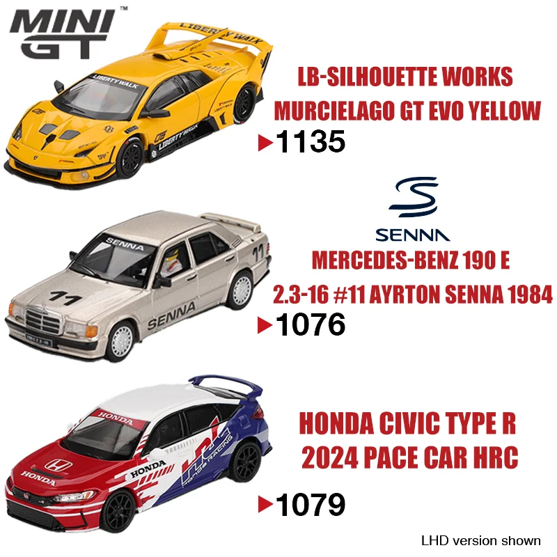 minigt-1-64-murcielago-gt-evo-lb-silhouette-works-mercedes-benz-190-e-23-16-ayrton-senna-1984-литая-модель-автомобиля-из-сплава