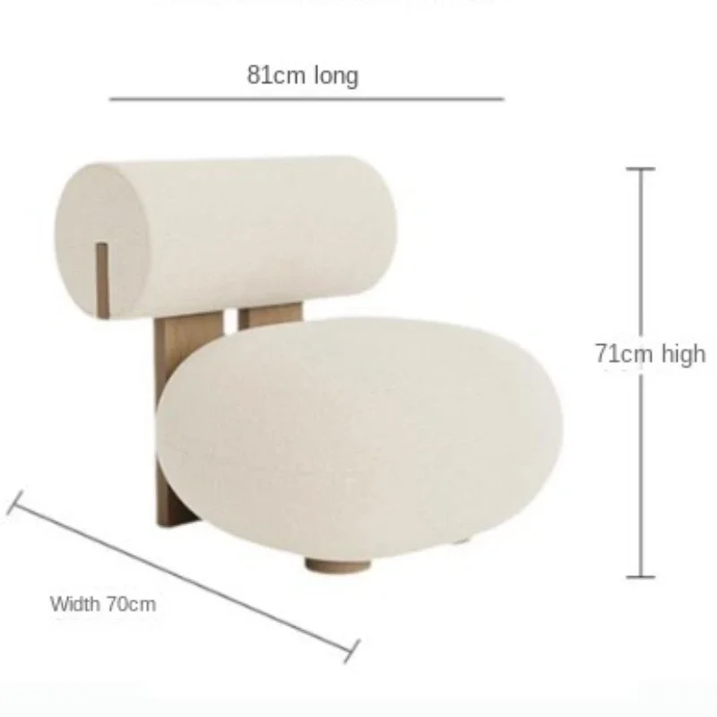 Nordic Backrest Chair Modern Solid Wood Luxury Single Sofa Balcony Tatami Lounge Chair Cloth Chair Living Room Furniture