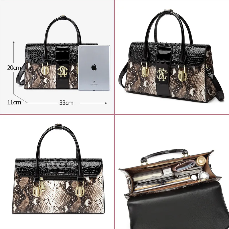 Women Handbags Leather Bag Purses Serpentine Shoulder Messenger Bags Designer Luxury Top Handle Satchel