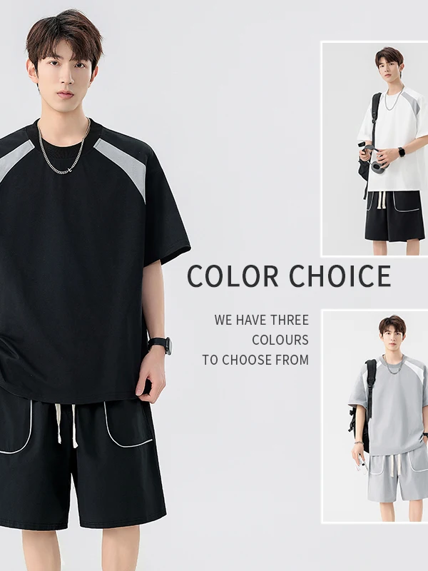 

Casual Sportswear Set for Men Summer 2025 Trendy Brand ort Sve T-irt orts Teenage Boys Faion Polyester Fiber 00%