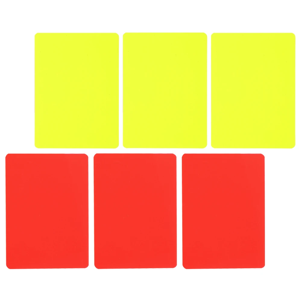 

6pcs Portable Professional Soccer Referee Cards Durable Pvc Red Yellow Match Accessories Standard Size For Football Basketball