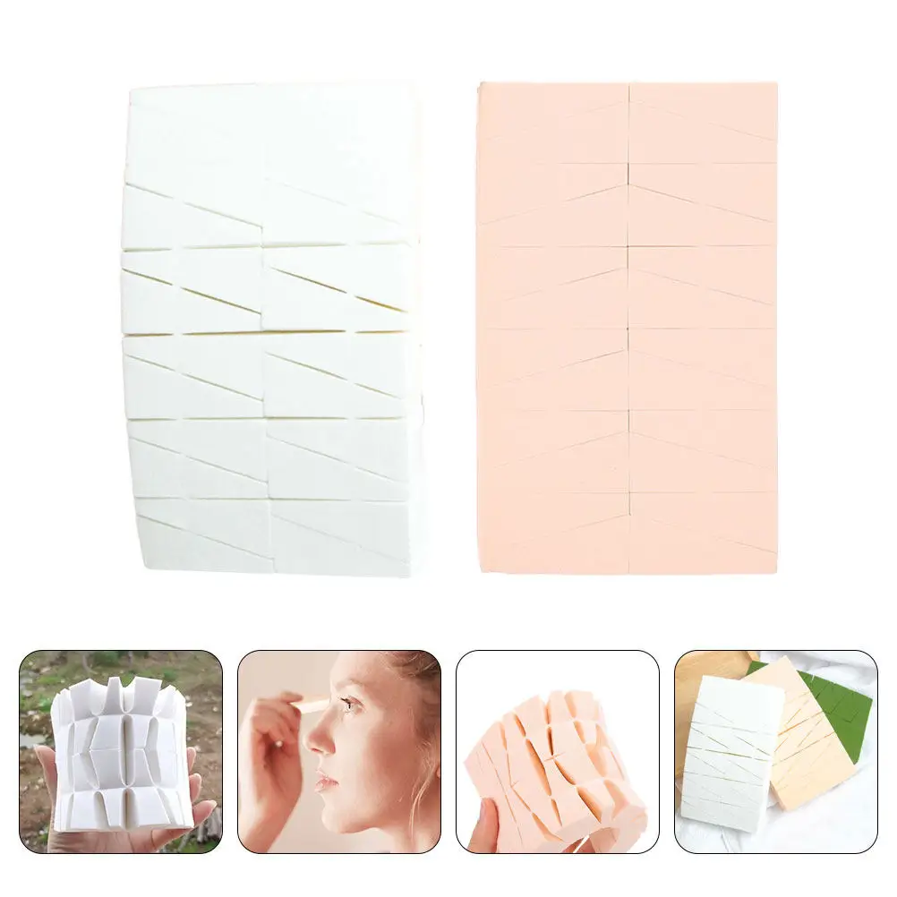 2 Bags Wedge Makeup Sponge Portable Trapezoid Foundation Sponge Wet Dry Dual Use for Foundation Concealer Blush