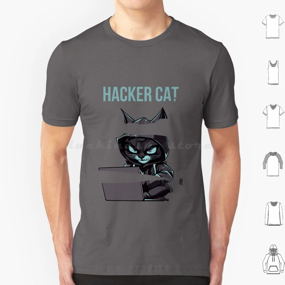 Serious Hacker Be Aware T Shirt Big Size 100% Cotton Hacker Cat Coding Computer