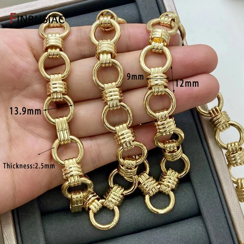 14K vergoldete Legierung Metall dicke Kabelkette für DIY Schmuck Materialien handgemachte Halskette Armband machen liefert – Detail 19
