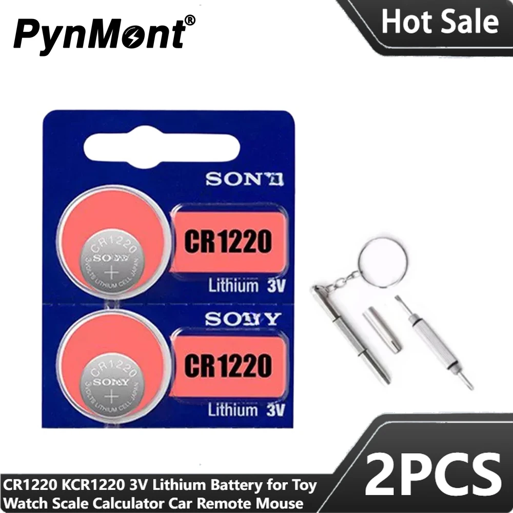 2 шт. оригинальный литиевый аккумулятор для SONY CR1220 KCR1220 3 в, для игрушек, часов, весы, калькулятор, автомобильный пульт дистанционного управления, кнопка мыши, монетница