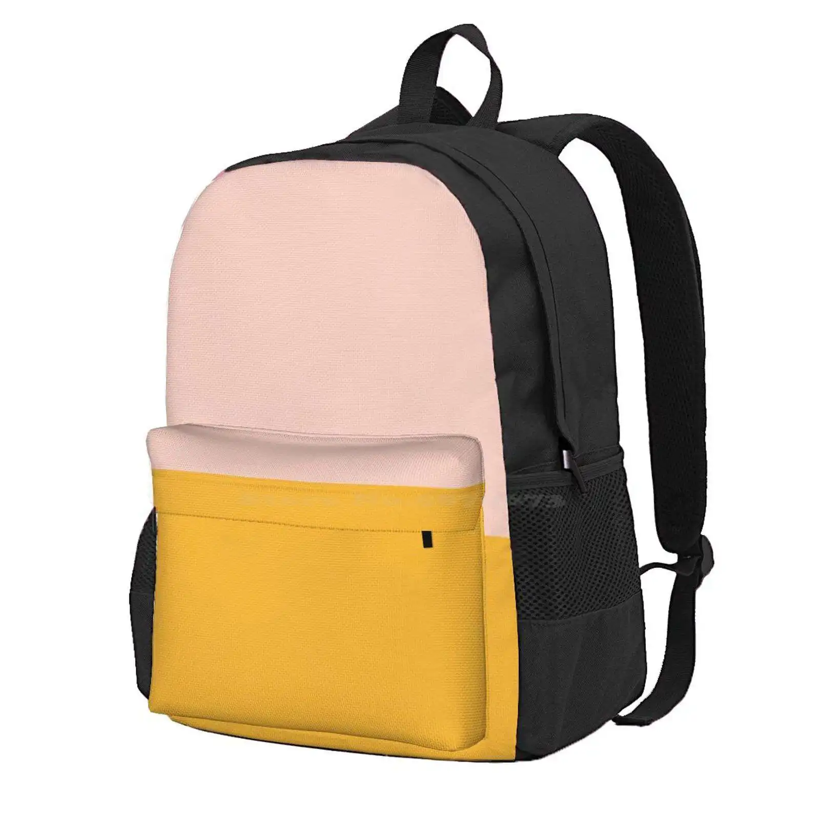 

Blush Pink And Mustard Yellow Minimalist Color Block Hot Sale Schoolbag Backpack Fashion Bags Minimalist Color Block Blush Pink