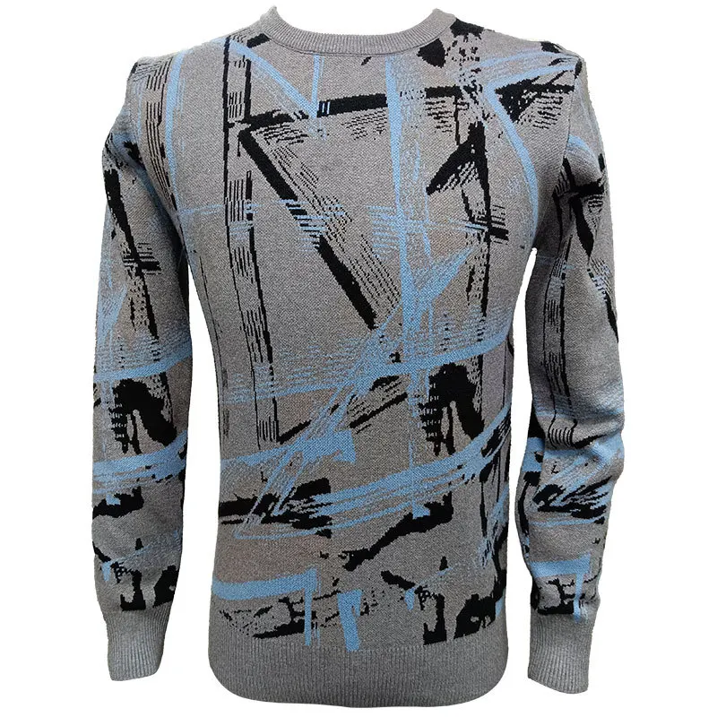 

New autumn knitted sweater for men, round-neck sweater, Japanese-style casual loose outerwear base layer sweater