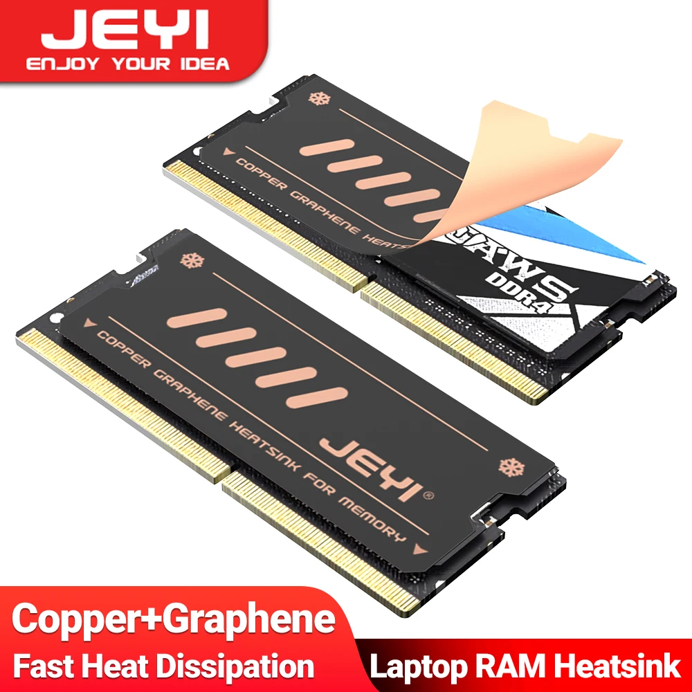 JEYI Graphene Laptop RAM Heatsink, Dual-Layer Graphene and Copper Foil Design Cooler Memory Radiator for DDR5 DDR4 DDR3 DDR2