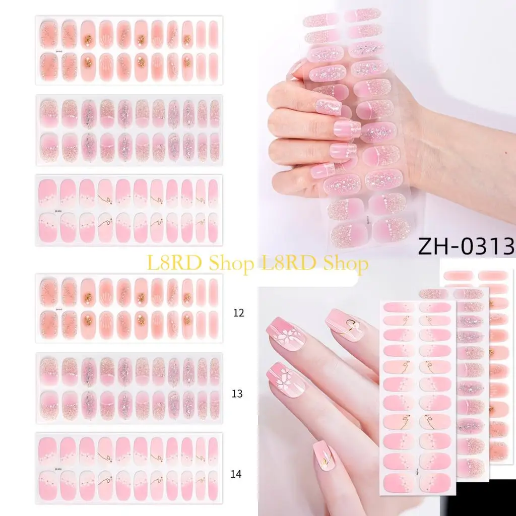 

L8RD 1 комплект, полные обертывания, наклейки для ногтей, полоски для лака для ногтей, клейкие наклейки для дизайна ногтей сам»,