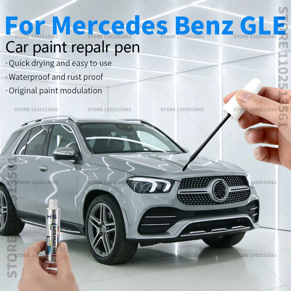 

Для Mercedes-Benz GLE 1997-2025 W164 W166 W167 C167: Черно-белый карандаш для ремонта краски, средство для удаления царапин, аксессуары для самостоятельного ремонта автомобиля