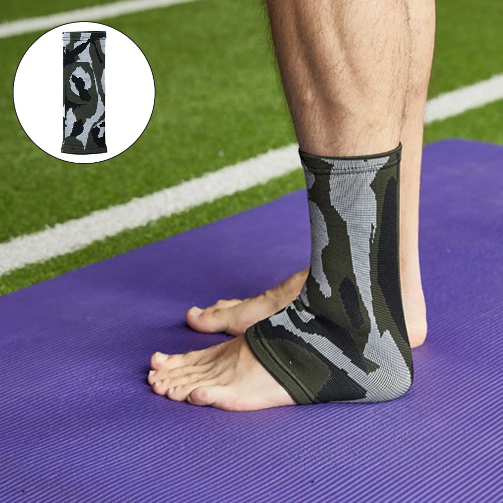 دعامة الكاحل، أكمام مضغوطة، دعم مرن قابل للتنفس للرياضة والجري وكرة السلة واليوجا واللياقة البدنية والتعافي المموه #6