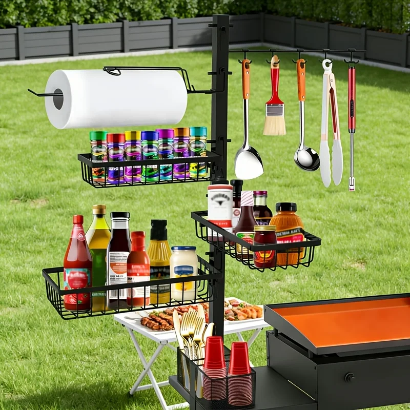 BBQ Storage Organizer with Paper Towel Holder