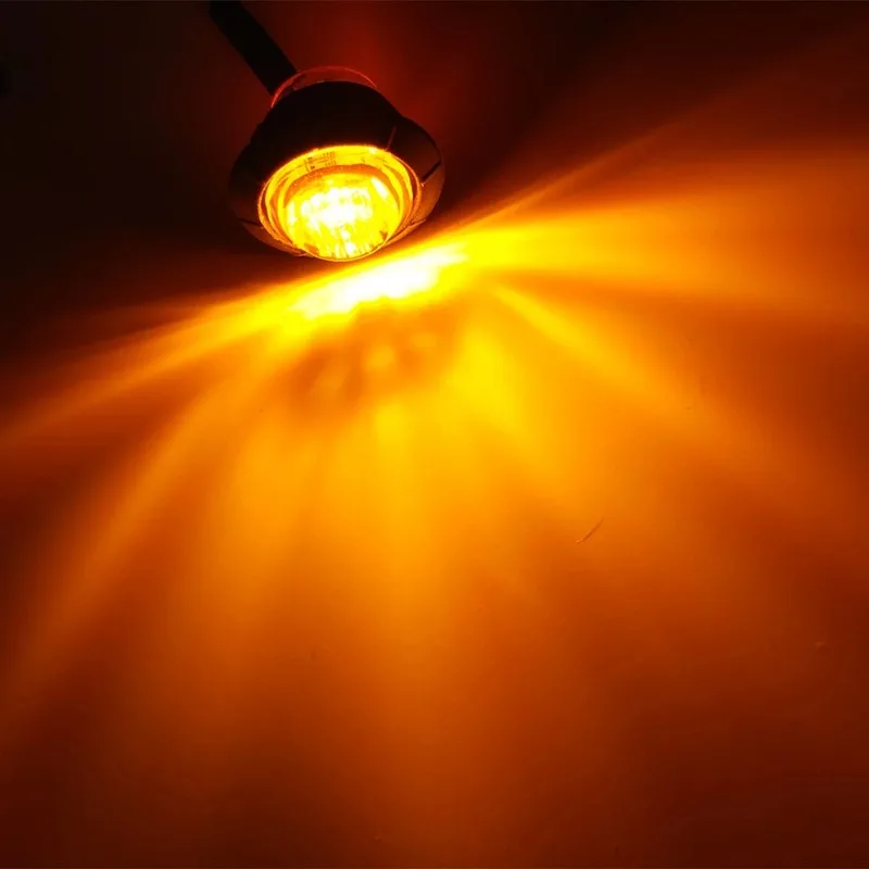 2pcs Waterproof Amber Side Marker Indicators Light LED 12V Bullet Lamp 3/4\