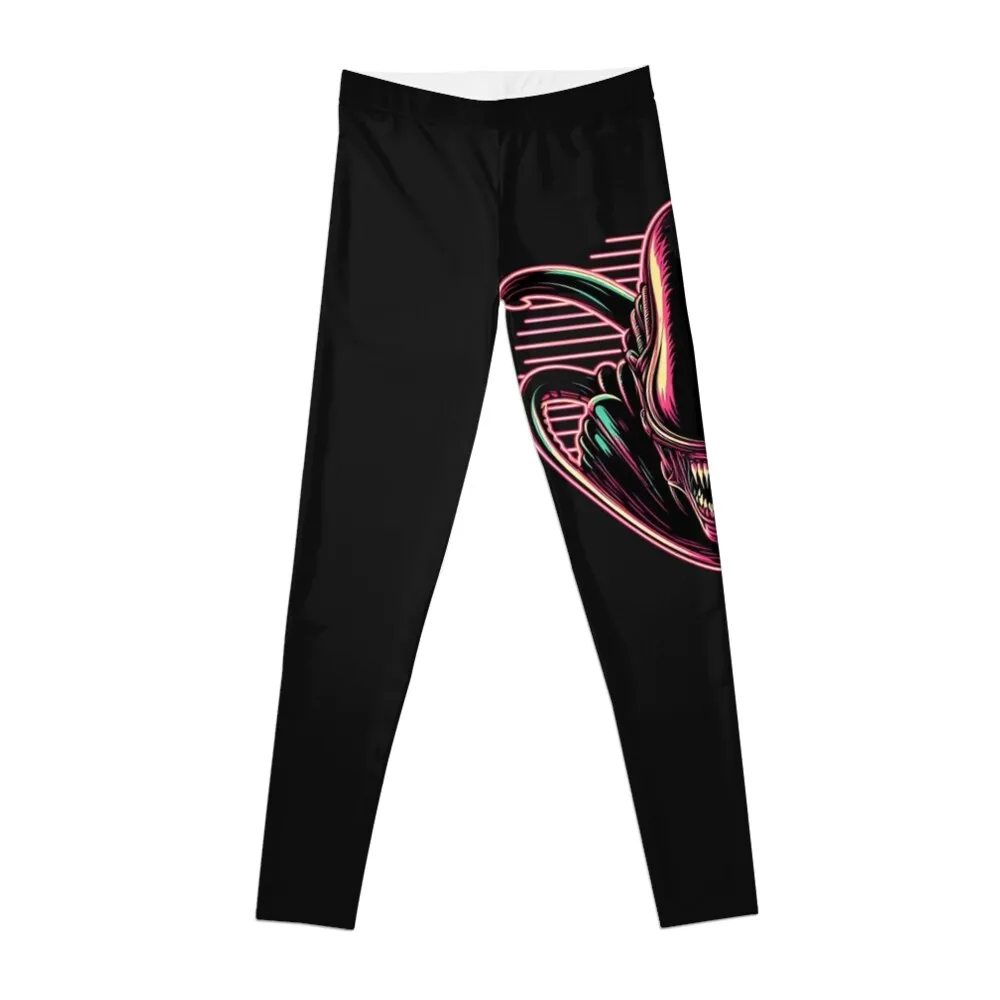 

Retro Neon Xenomorph Leggings exercise clothing for gym top Womens Leggings