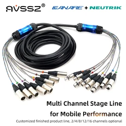 XLR Snake Cable CANARE MR202 NEUTRIK Connector 2 4 8 12 16 24 Channel Mixer Audio Signal Lighting Engineering Line Stage Cable