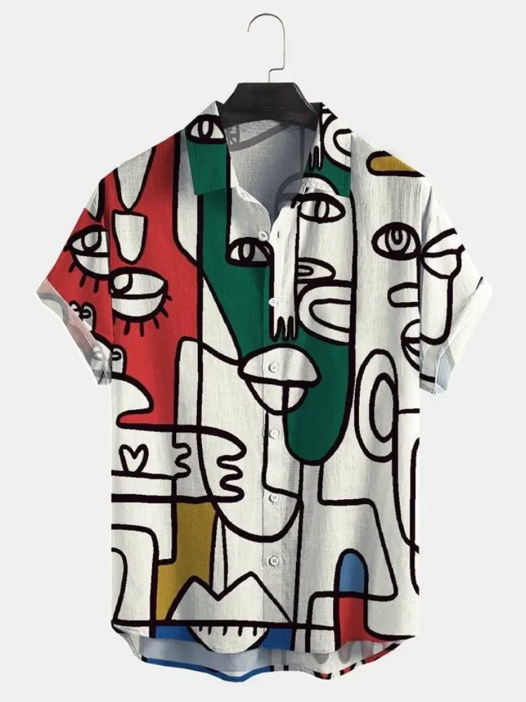 Men's Hawaiian Shirt Summer Elegant Social Short Sleeve Printed Harajuku Oversized Loose Breathable Dazn Retro Clothing