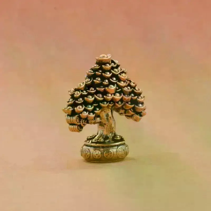 Brass Fortune Tree Ornaments Potted Tree Ingot Tree Retro Brass Ornaments Living Room Office Desktop Sculpture
