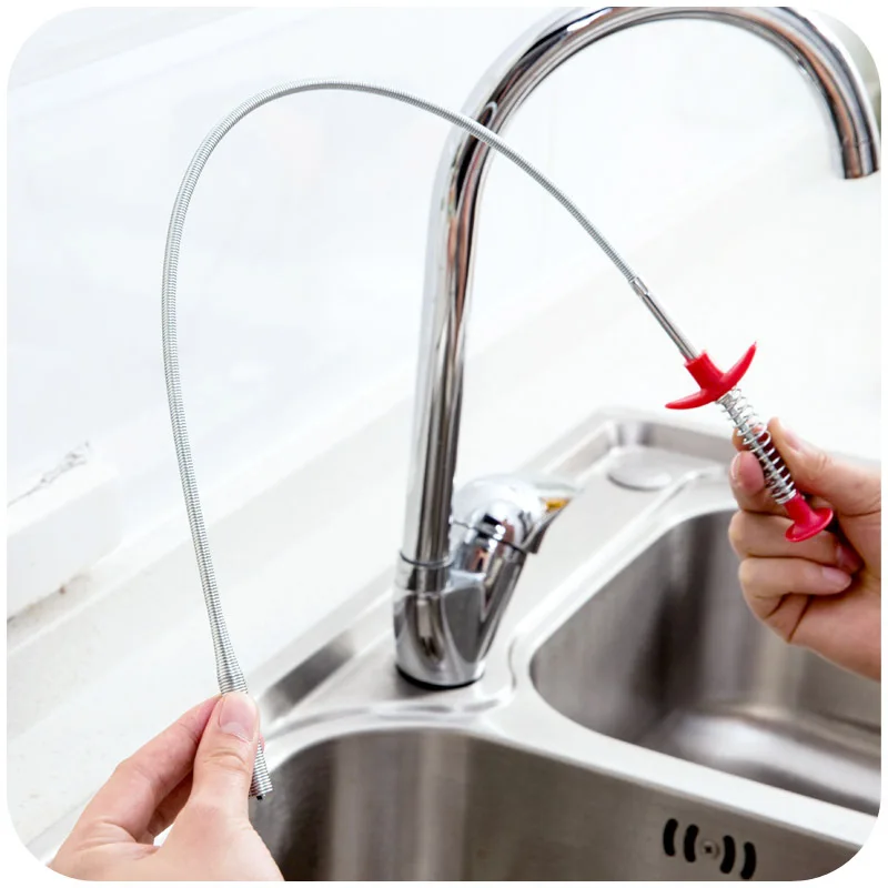 60cm Drain Cleaner Pipe Hair Dredger Sewer Cleaning Brush Sink Bath Bathtub Sewer Hair Dredging Tools