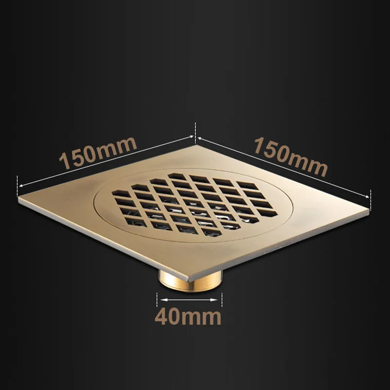 

. High Quality Antique Brass Carved Flower Art Bathroom Accessory Floor Drain Waste Grate150mm*150mm YT-21019