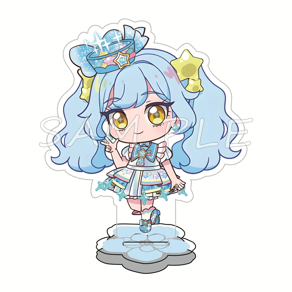 Himitsu no AiPri 10cm Acrylic Stand Keychain Cute Idol Chibi Kawaii Anime Desktop Display Ornament Otaku Fan Collection Gift