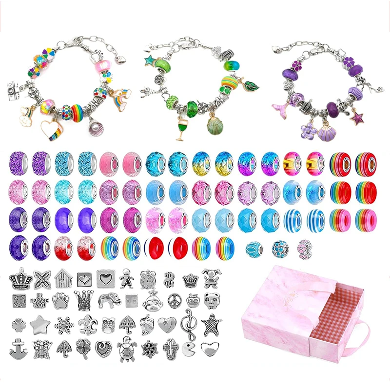 

﻿﻿Bracelet DIY Making Set Handmade Jewelry Alloy Material Crystal Beads Gift Box Packaging for Birthday Valentine Day QC-TMZ﻿﻿