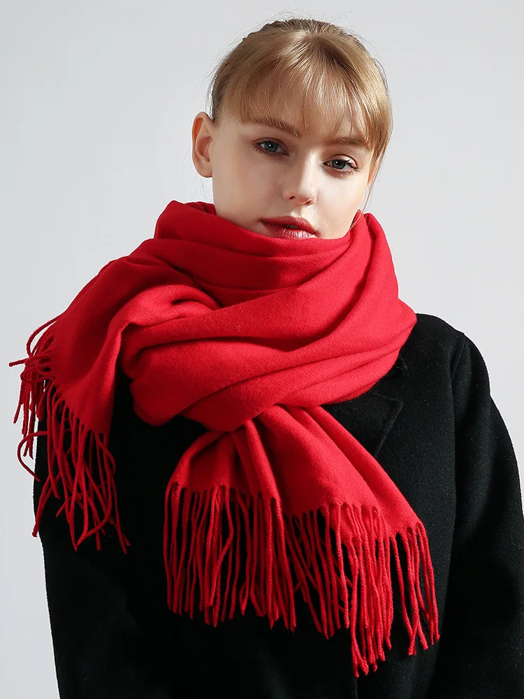 

Scarf Women's autumn and winter imitation cashmere wool big red warm shawl dual-purpose versatile men's scarf