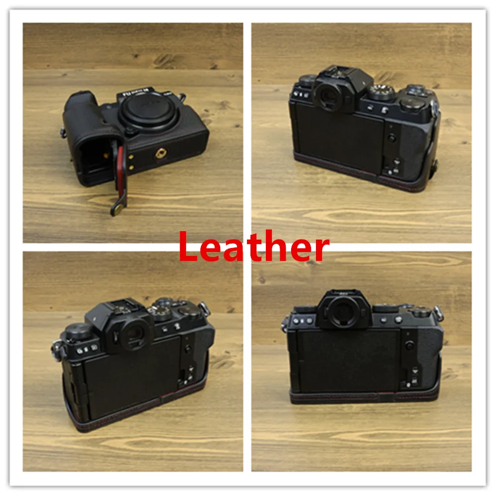 XS20 PU / Genuine Leather Half Case Base Body Cover Pouch Kit for Fujifilm Fuji X-S20 Camera & XC 15-45mm F3.5-5.6