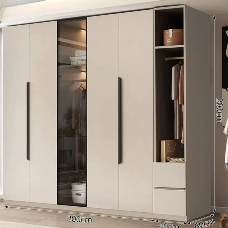 Bookcase Door Wardrobes Glass Fluted Open Organizer Wardrobes Luxury Tall Armadio Camera Da Letto Bedroom Sets Full Furniture