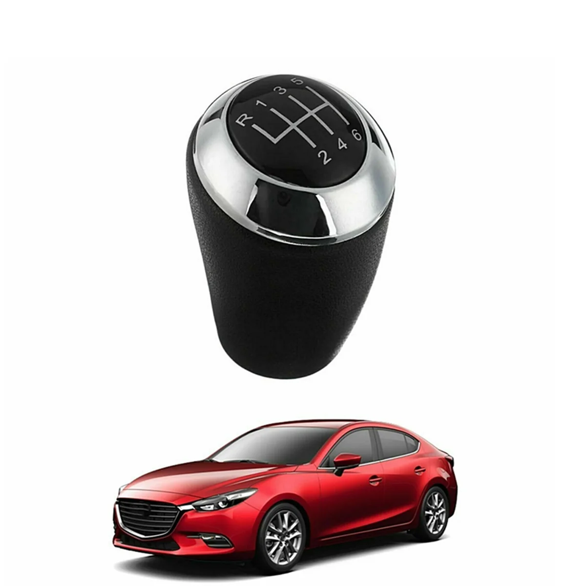 Car 6 Speed Gear Shift Knob Cover for Mazda 3 BK BL CW 6 5 3 Series CX-7 MX-5 2003-2017 PU Leather Shifter Head