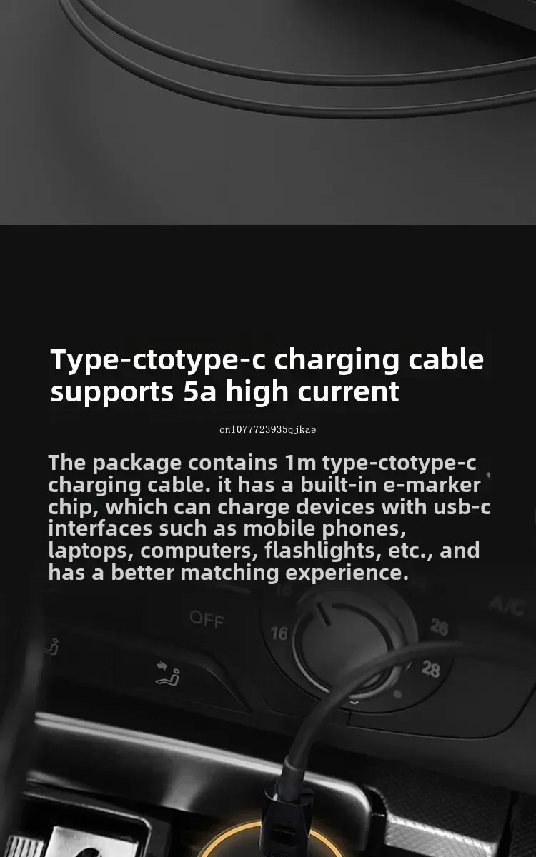Cargador de Coche Xiaomi (MI) Versión de Carga Rápida 1A1C 100W, Cargador Inteligente para Coche, Cargador de Teléfono M