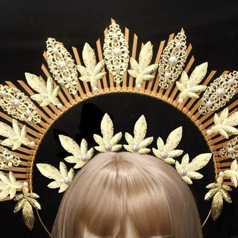 d5qb halocrown sungoddess แถบคาดศีรษะ diy ทำวัสดุปาร์ตี้อุปกรณ์ประกอบฉากหญิงผ้าโพกศีรษะ