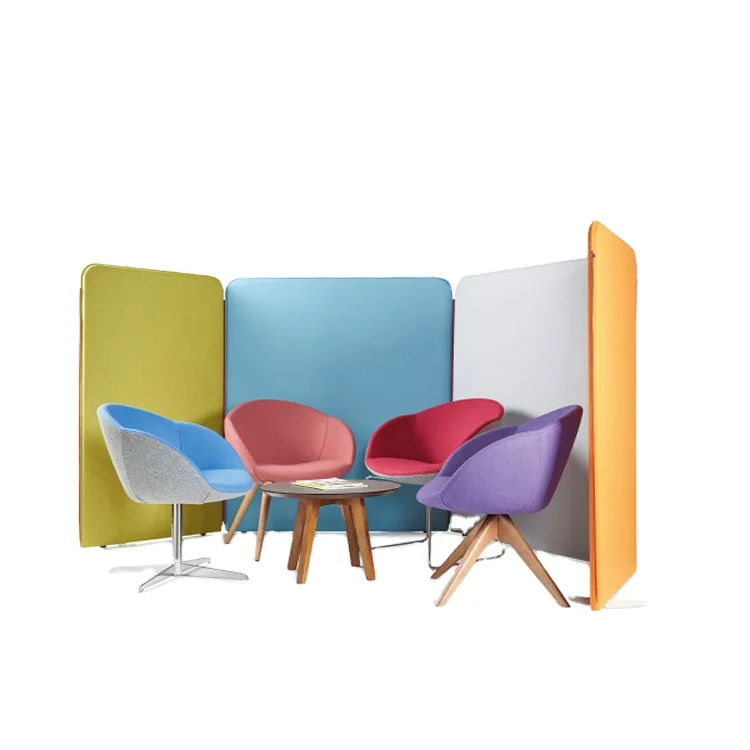Soundproof polyester modern design sound-absorbing office partition freestanding room baffle removable
