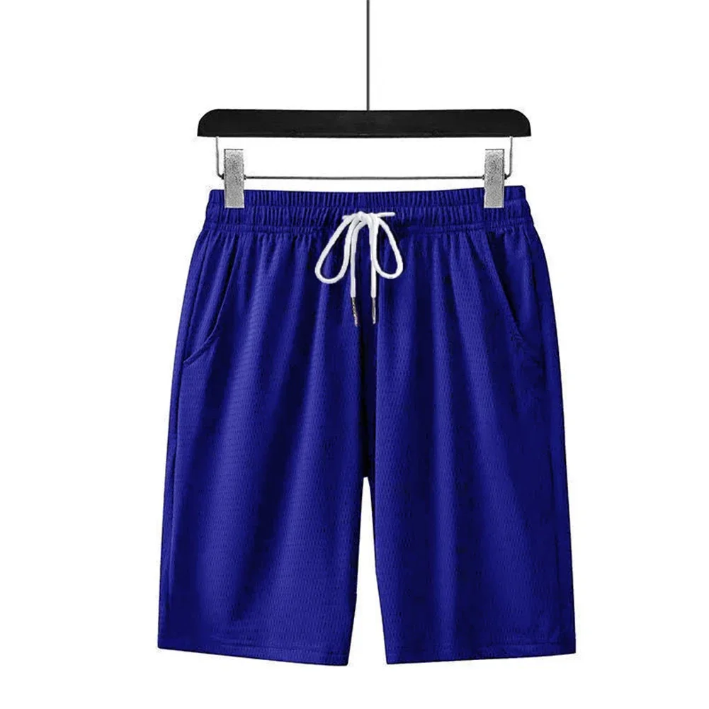 Men Casual Quick Drying Mesh Hole Shorts Oversized Thin Stretch Loose Trousers