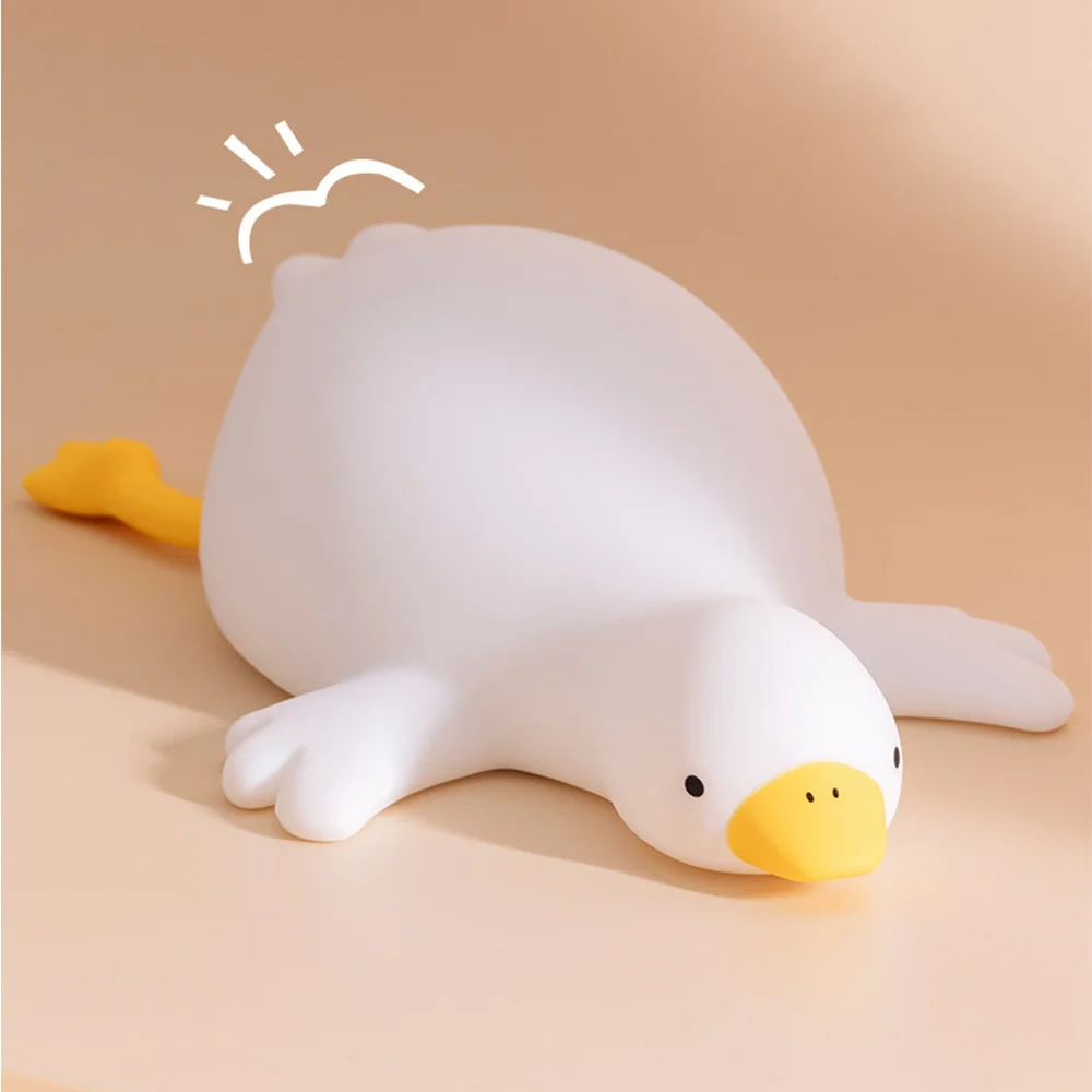 Led Children Night Light Duckling Rechargeable Lamp USB Silicone Squishy Sleeping Bedroom Desktop Decor Lamp Child Holiday Gift