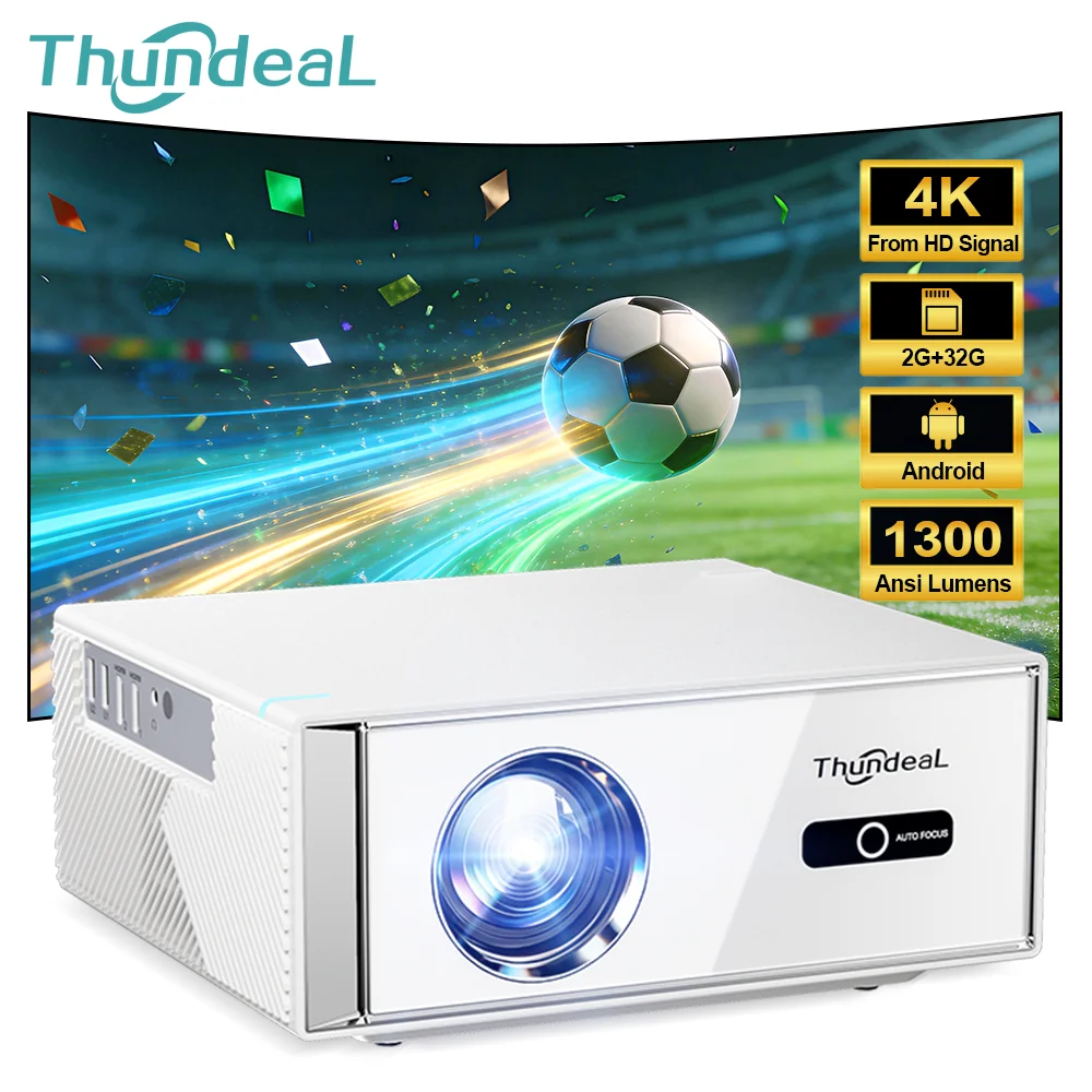 ThundeaL TD95W Android Projector Full HD 1080P WiFi 2K 4K Home Cinema Portable Smart TV Video Movie Meeting Led TD95 Projecter