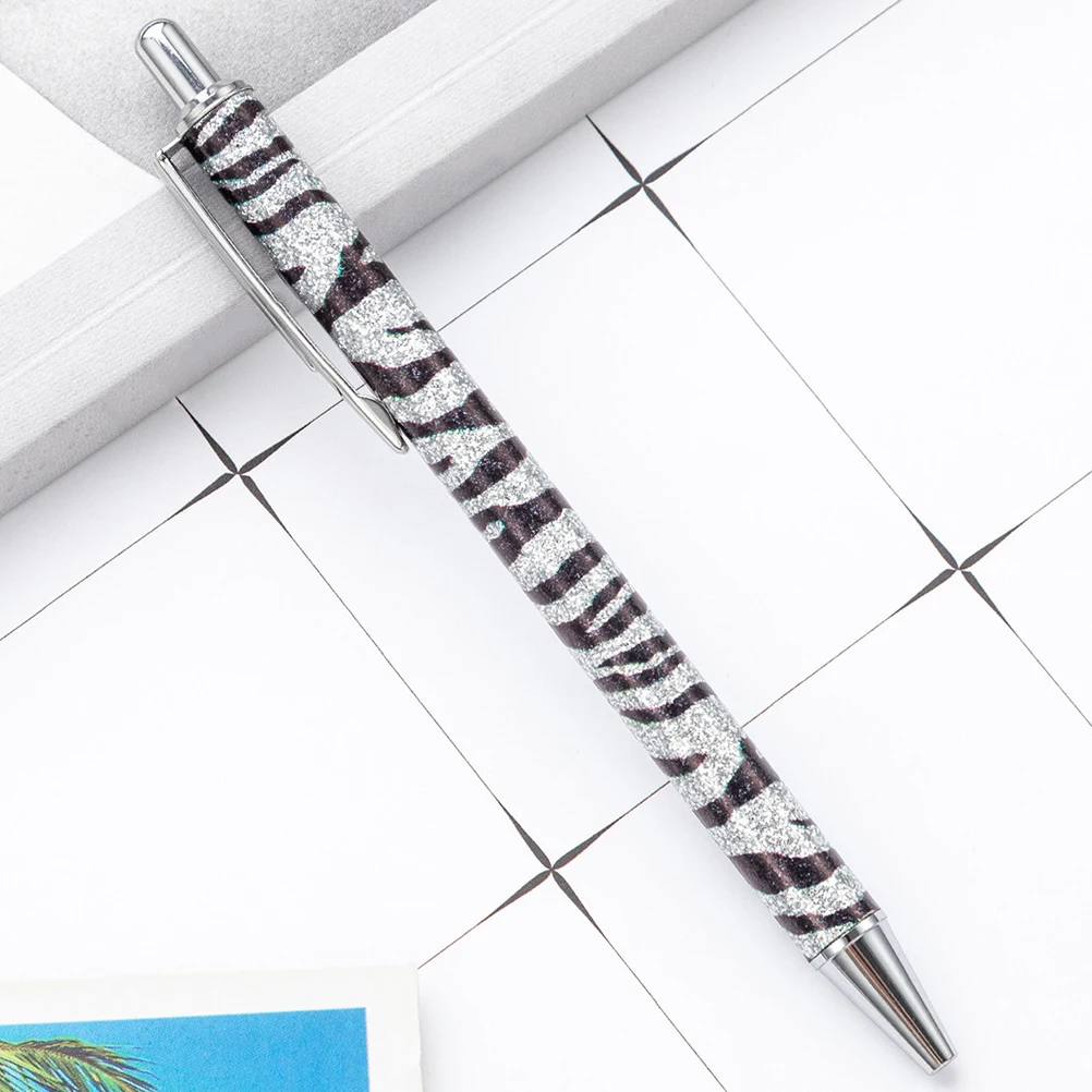 

6 Pcs Zebra Pattern Ballpoint Pens Ergonomic Press Writing Accessories Household Business Portable Gel Pens Smooth Writing