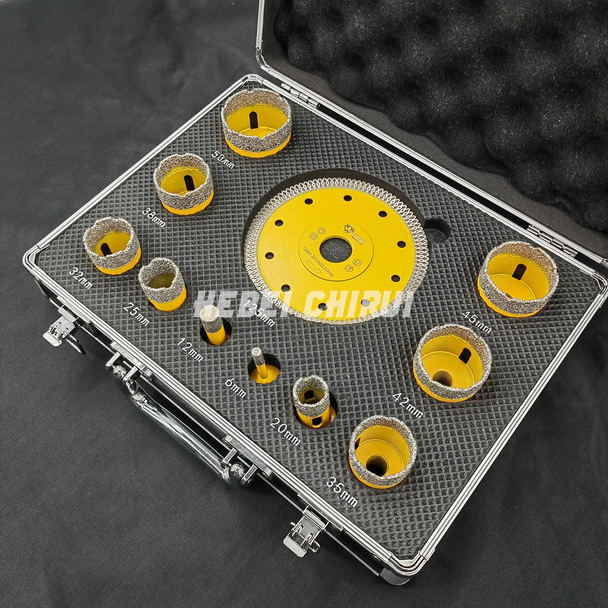 

Stock High Quality Vacuum Brazed Diamond Core Drill Bit Set And Saw Blade Hole Saw Kit Set For Porcelain Ceramics Tile Marble