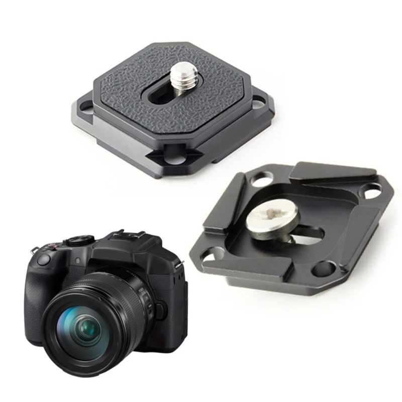 2PCS Camera Quick Release Mounting Plate 38mm Arca Compatibility with Safety Pin for Secure Tripod to Strap Attachment