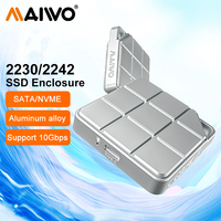 MAIWO 10Gbps M.2 2242 2230 NVMe SATA SSD Enclosure Case Type-C USB C Gen2 to NGFF NVMe PCI-E SSD box for iPhone 15 Pro MacBook