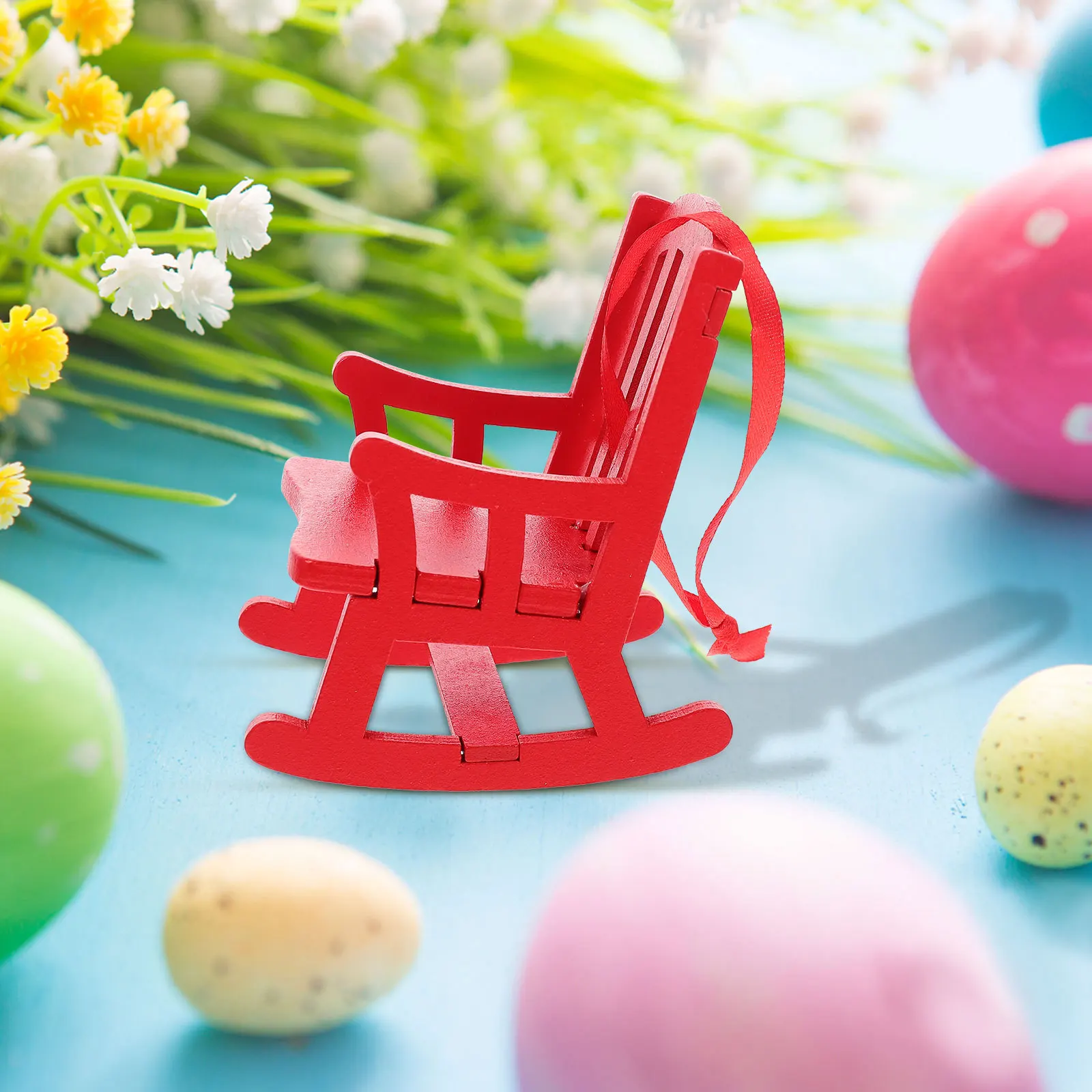 

1Pcs Wooden Crafts Mini Rocking Chair Pendant for Christmas Tree Decorations Holiday Ornament Small Adornment Home Decoration