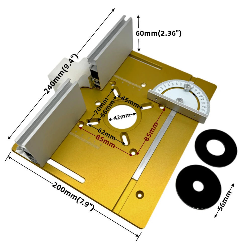 Router Table Insert Plate lega di alluminio fresatura del legno Flip Board rifilatrice incisione strumento ausiliario banchi per la lavorazione del