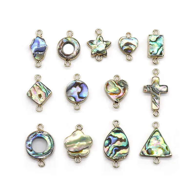 Aqumotic DIY Colorful Scallops Tool Accessories Abalone Shells Pendant Undone Necklace Earrings Unfinish Bracelets