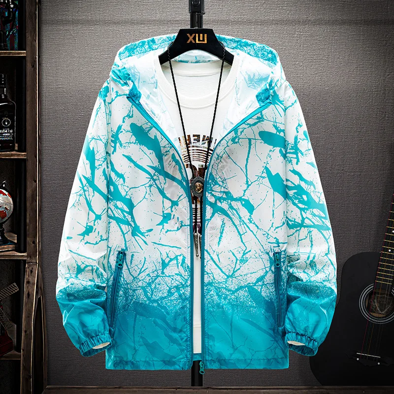 2023 Summer Fission Light Jacket Men Hooded Windbreaker Clothing Pocket Bomber Hooded Fishing Hunting Clothes