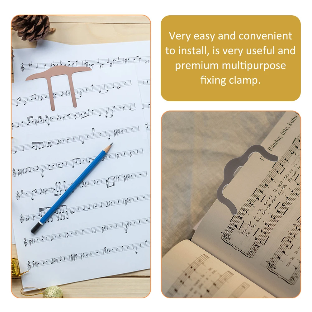 

3 Pcs Professional Book Holder Page Clip Multicolor Clips Piano Metal Stand