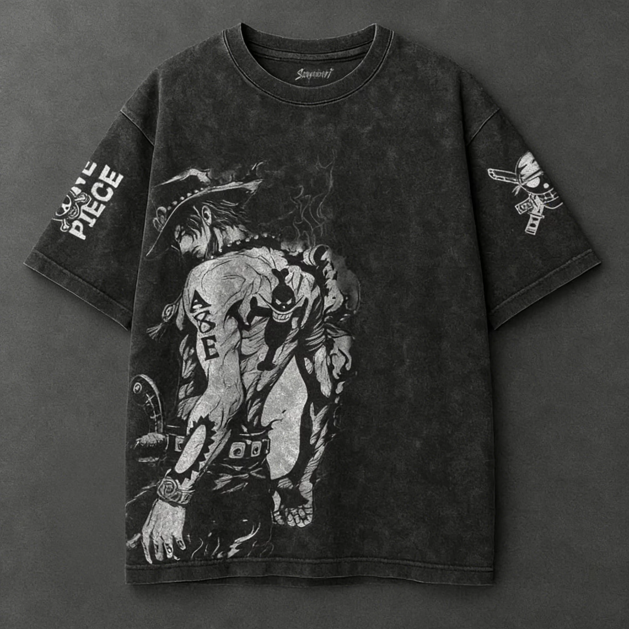 Harajuku Graphic T Shirt Vintage Washed One Piece Zoro Luffy Short Sleeve Tee 2026 Summer Suitable for Both Men and Women