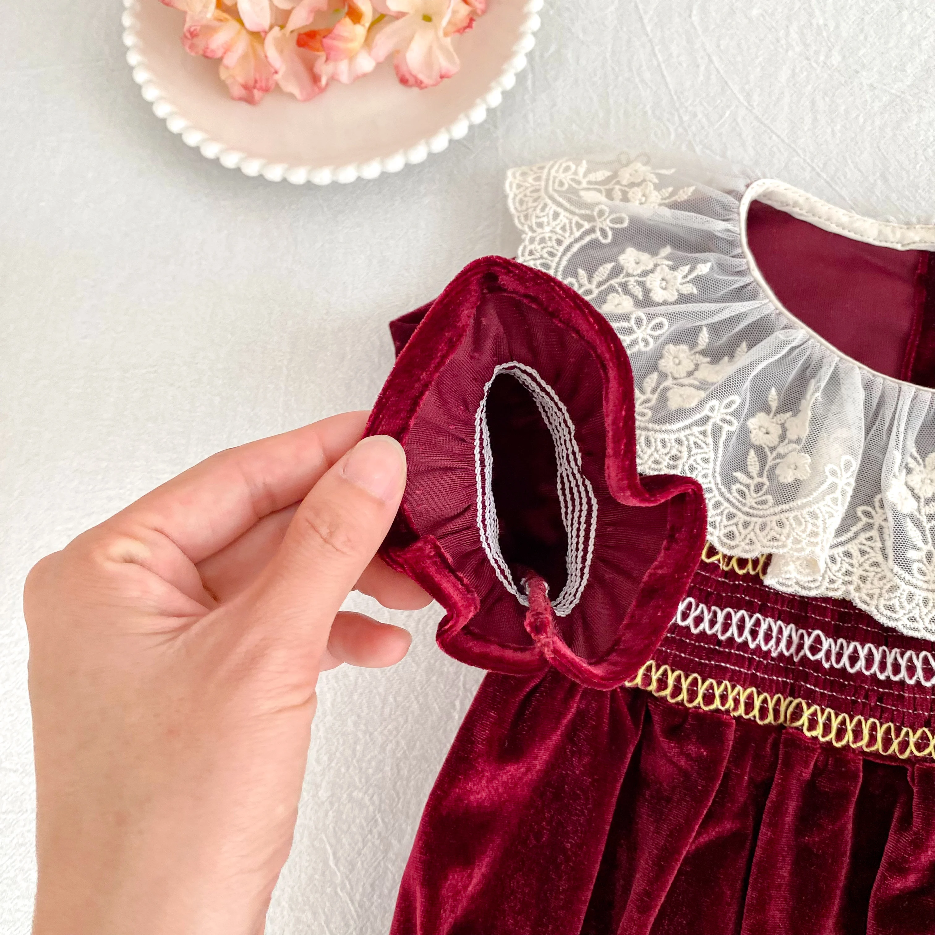 2026 Neu 0-24M Weihnachten Kleinkind Mädchen Roter Spitzen-Strampler Langärmeliger Baby-Mädchen-Jumpsuit Kinder Frühlingskleidung – Detail 11