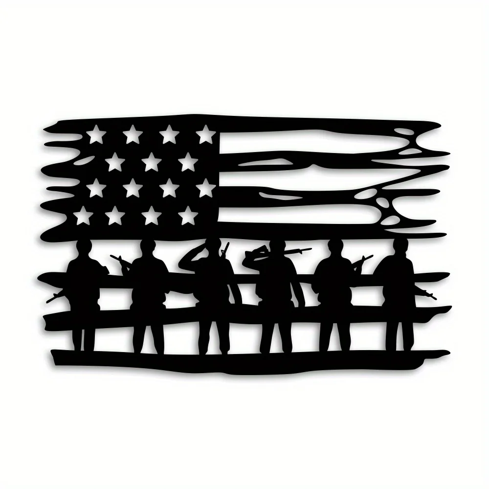 

American Patriot Soldier Metal Sign: Personalized Name Sign for Independence Day Decoration - Wall Art, Fourth of July,